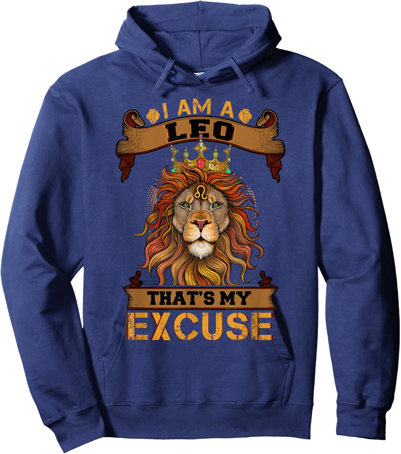 Lion graphic art July August Birthday Gifts Leo Zodiac sign Hoodie - Hoodie | Navy