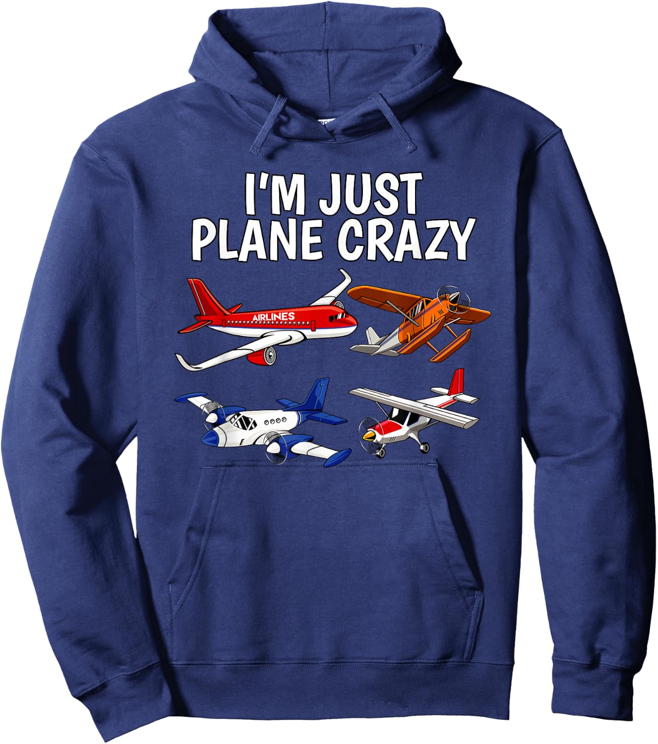 I'm Just Plane Crazy - Aviation Gifts for Aircraft Pilots Hoodie - Hoodie | Navy