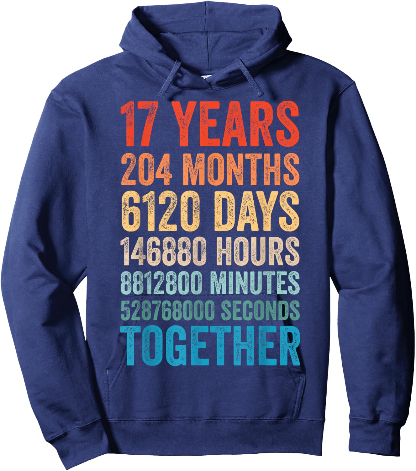 17 Year Anniversary Him Her Couple 17th Wedding Hoodie - Hoodie | Navy