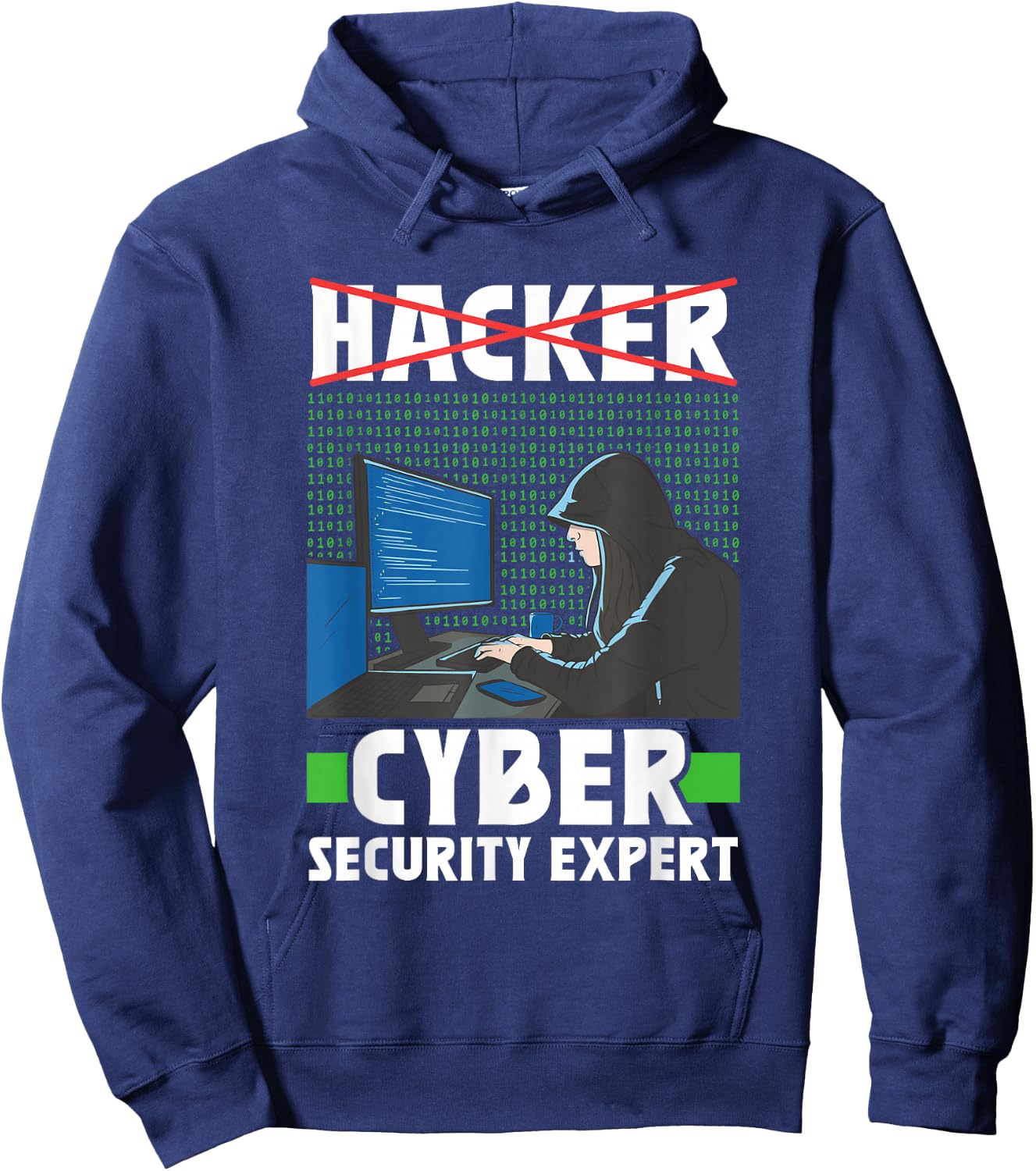 Hacker Cyber Security Expert Hack Computer It Hacking Hoodie - Hoodie | Navy