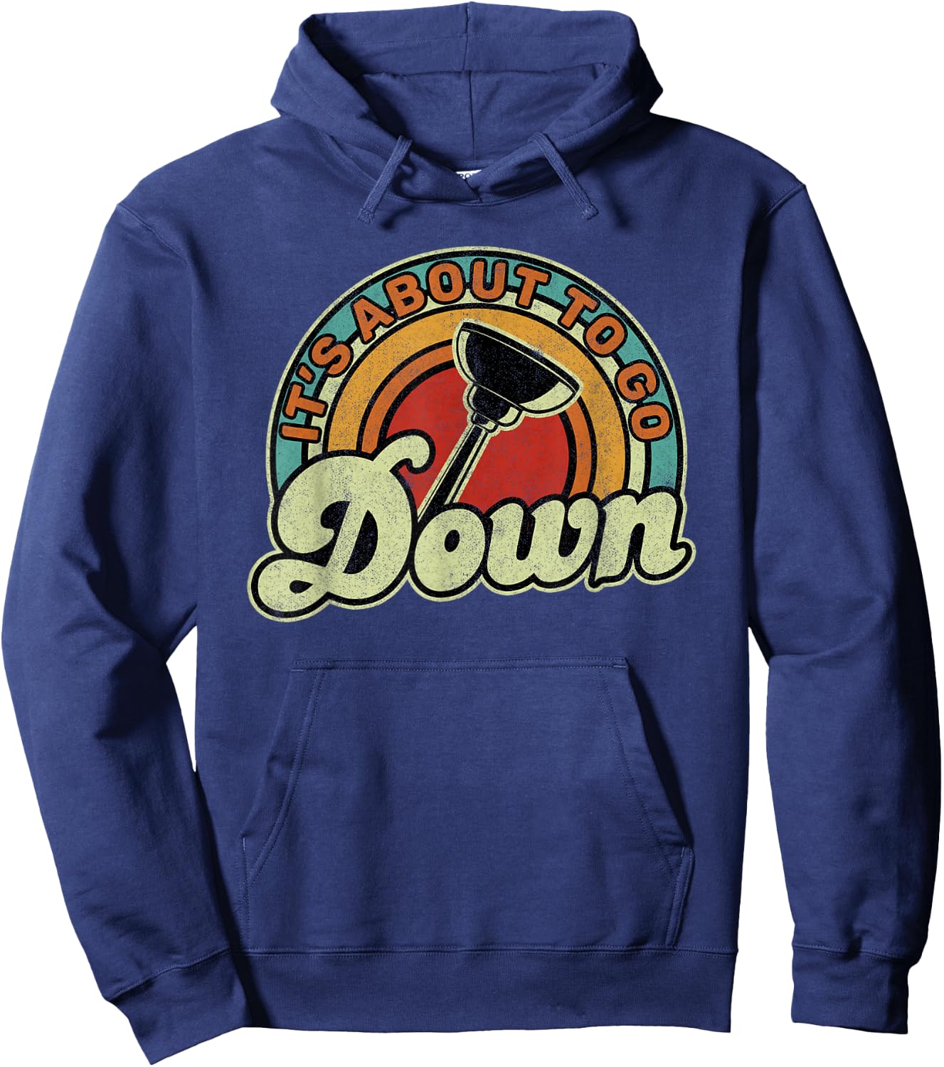 Funny Plumber Plumbing Men's Black Small Modern Retro Toilet Plunger Hoodie - Hoodie | Navy