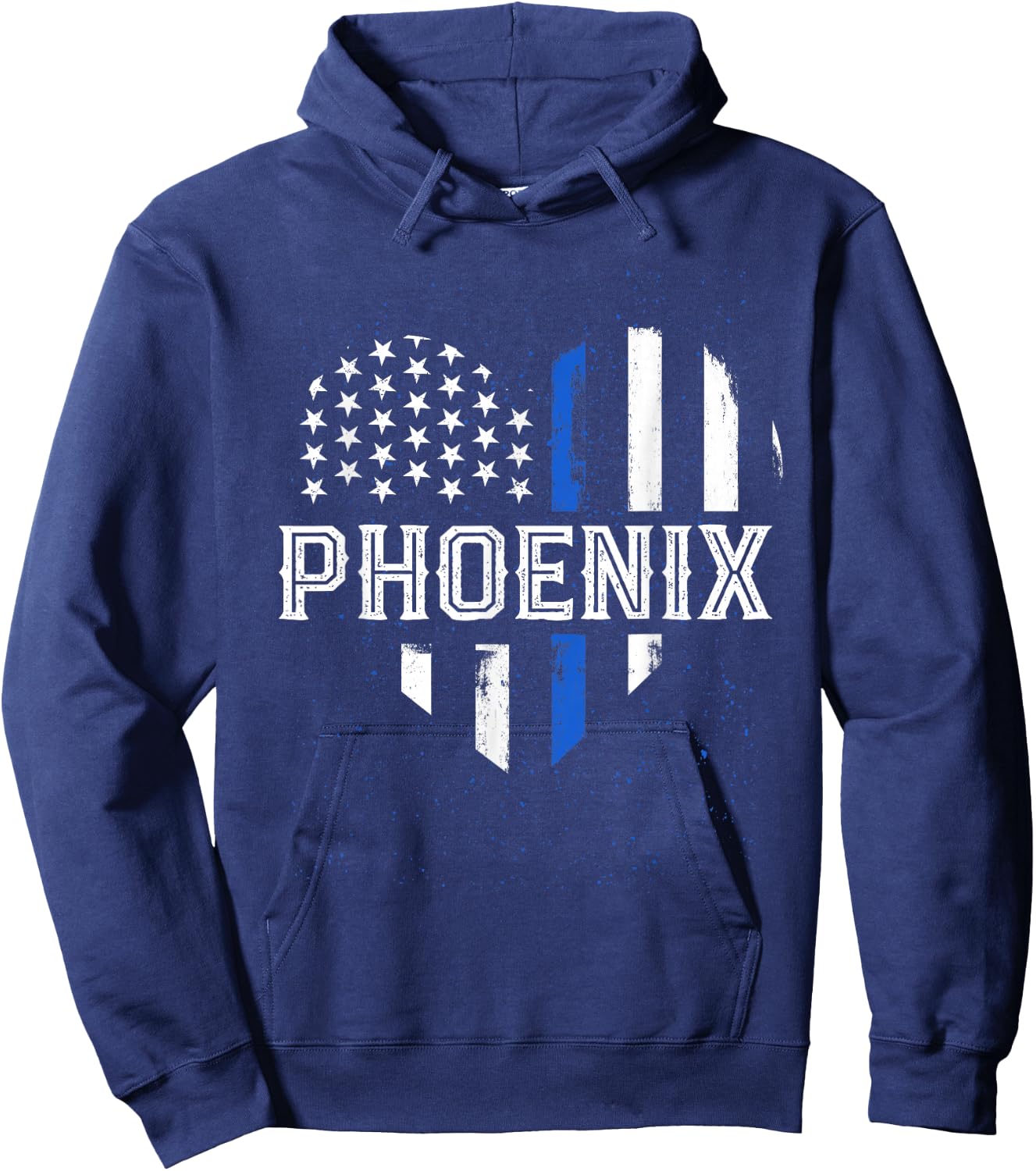Thin Blue Line Heart Phoenix Police Officer Patriotic Cops Hoodie - Hoodie | Navy
