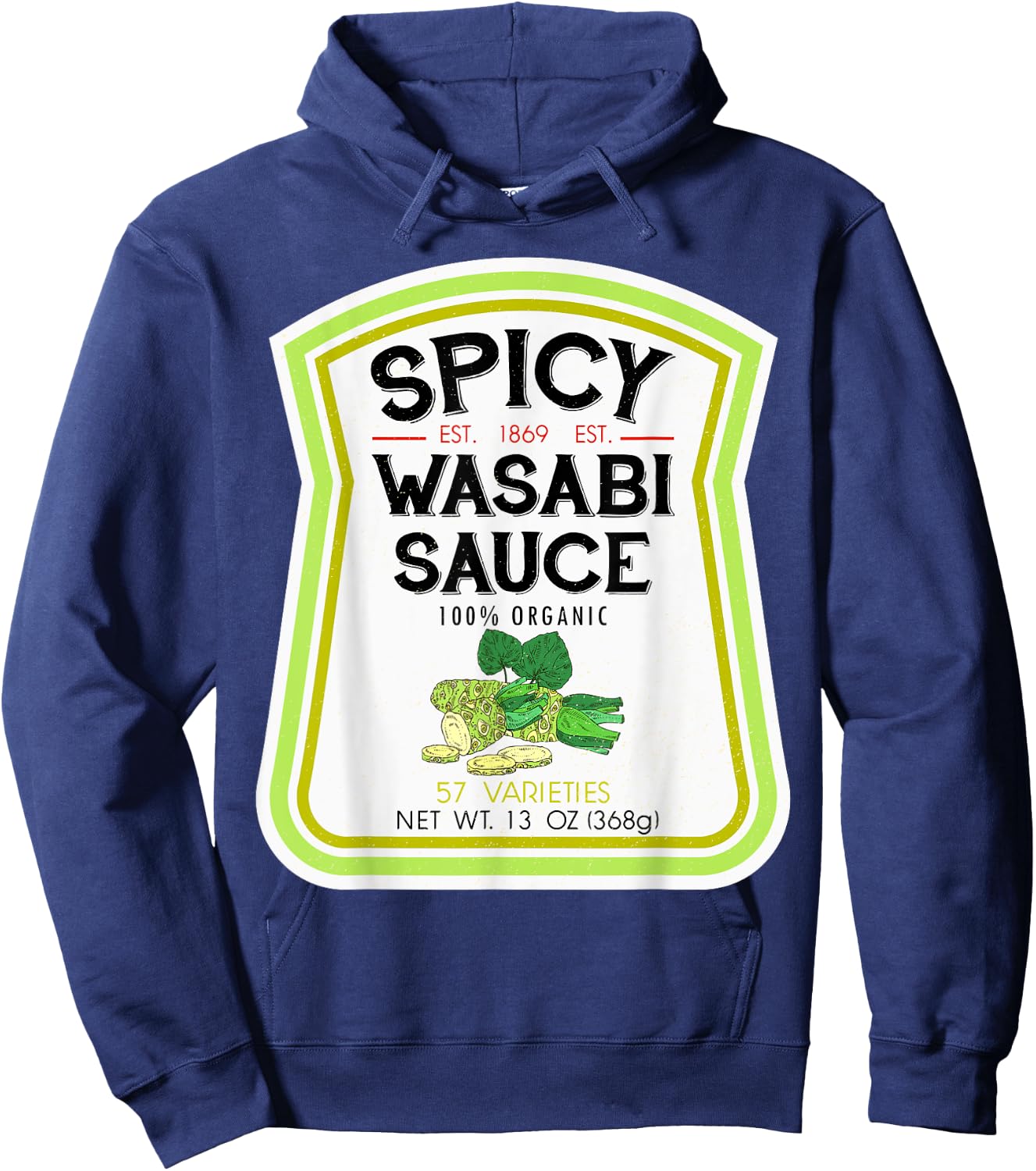 Wasabi Sauce Bottle Label Halloween 2021 Couples Costume Hoodie - Hoodie | Navy