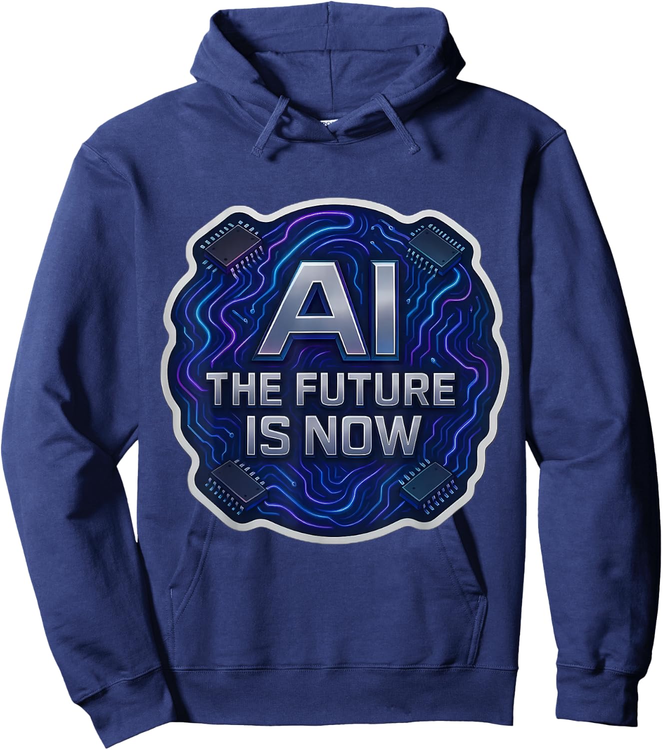 AI The Future is Now Enginner Specialist Lover User Tech Hoodie - Hoodie | Navy