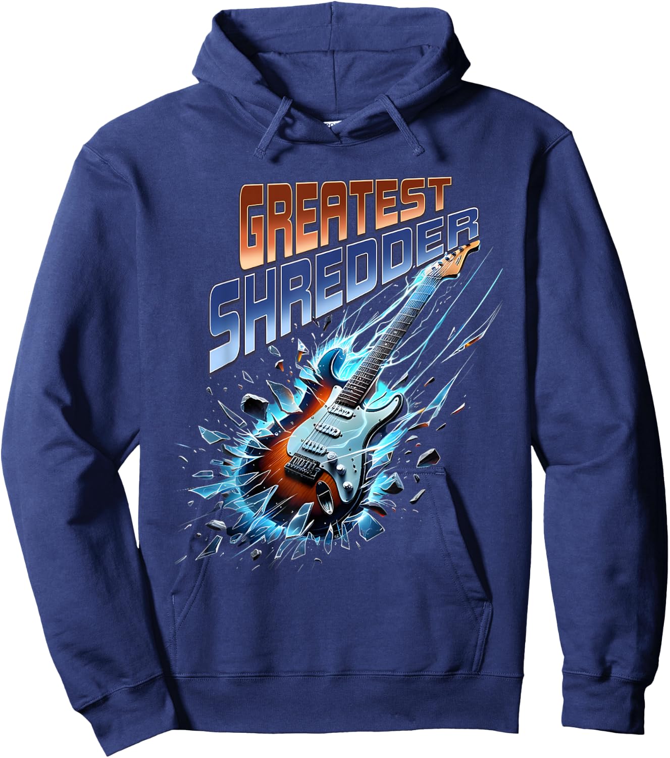 Greatest Shredder Guitar Funny Colorful Guitar Lovers Hoodie - Hoodie | Navy