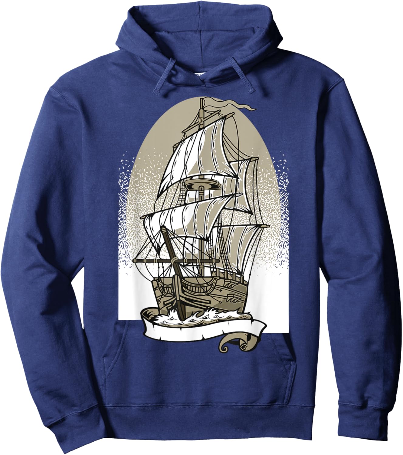 Pirate Ship Vintage Retro Nautical Sailing Boat Captain Hoodie - Hoodie | Navy
