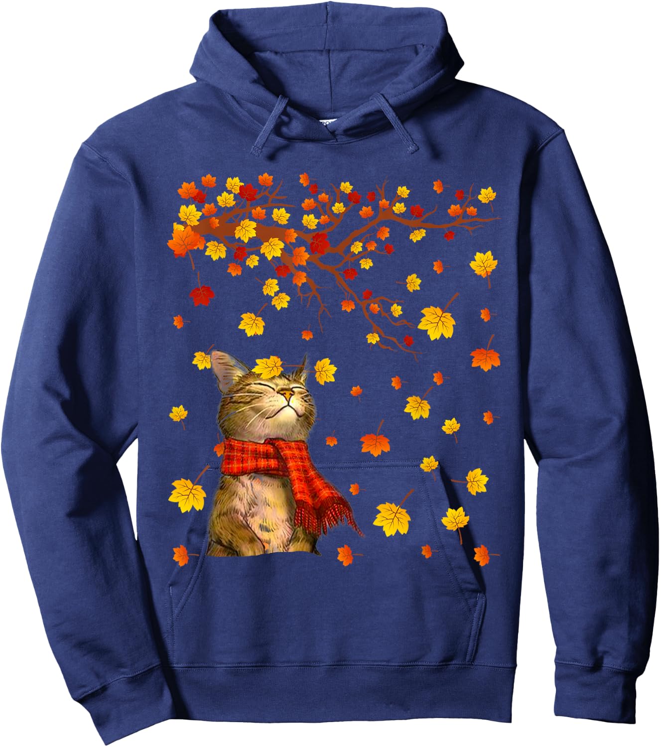 Cute Cat Kitty Kitten Paw Lover Autumn Fall Season present Hoodie - Hoodie | Navy
