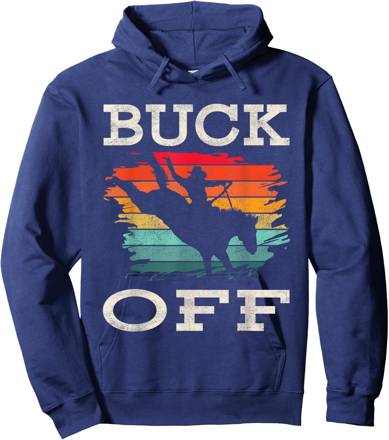 Western Country Rodeo Buck Off Horse Riding Hoodie - Hoodie | Navy