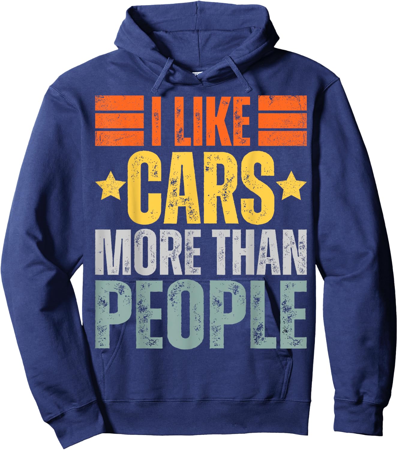 I Like Cars More Than People Hoodie - Hoodie | Navy