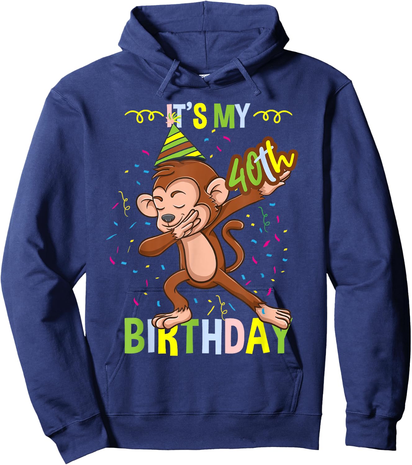 Its My 40th Birthday Monkey Hoodie - Hoodie | Navy