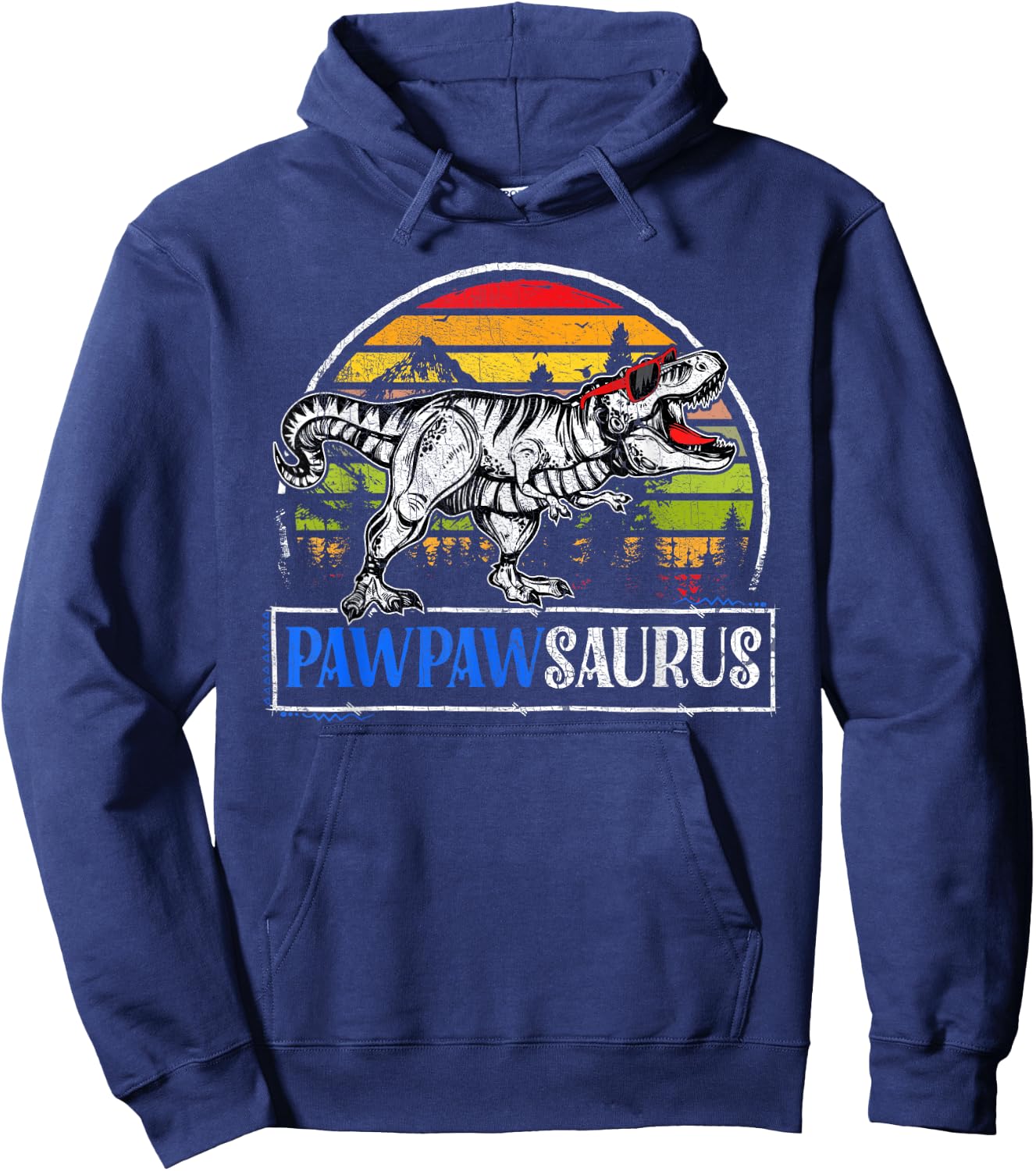 T Rex Dinosaur Pawpaw Saurus Pawpawsaurus Funny Fathers Day Hoodie - Hoodie | Navy