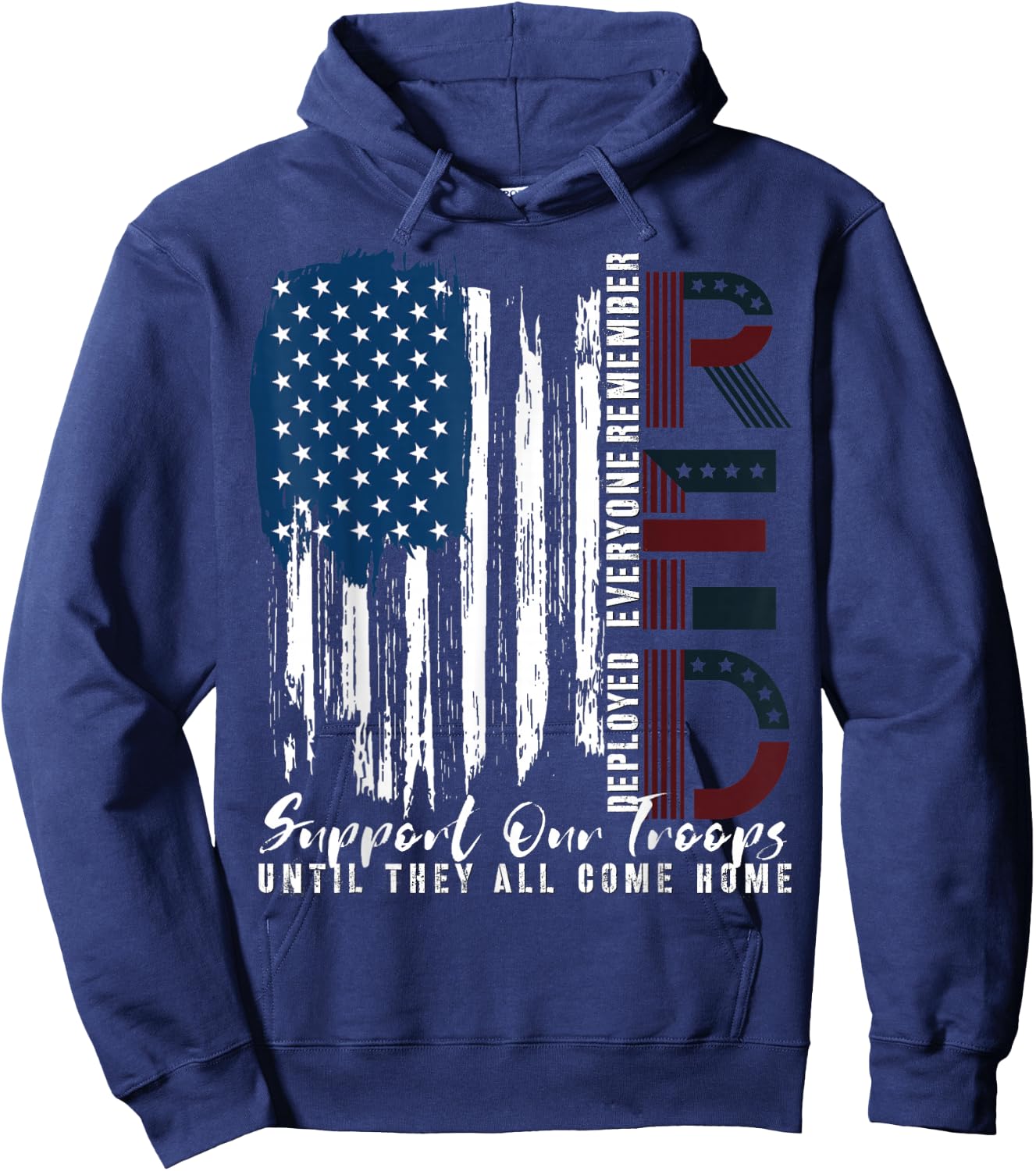 On Friday We Wear Red Friday Military Support troops US Flag Hoodie - Hoodie | Navy