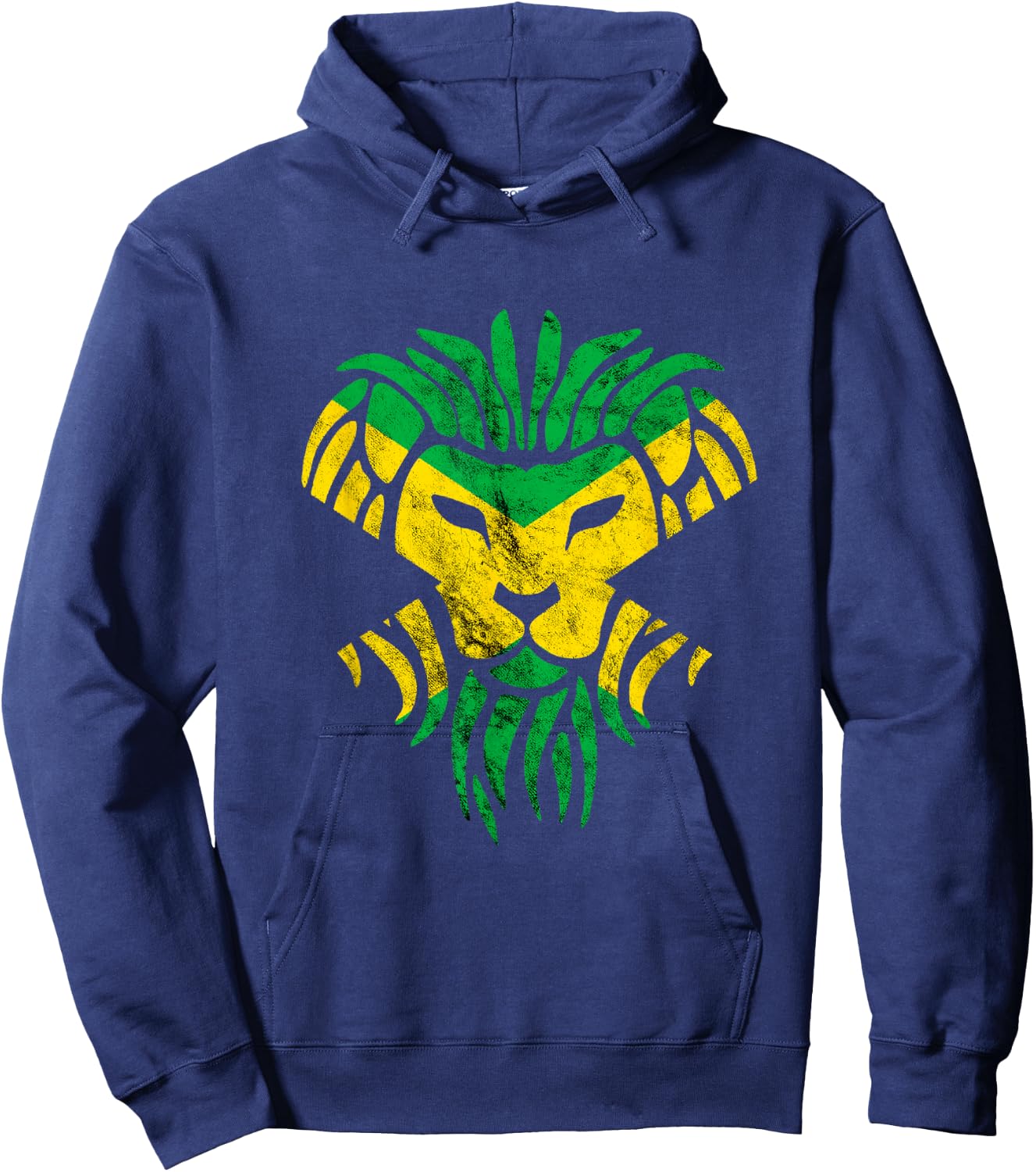 Jamaica Jamaican Roots Flag Tropical Lion Head Proud Hoodie - Hoodie | Navy