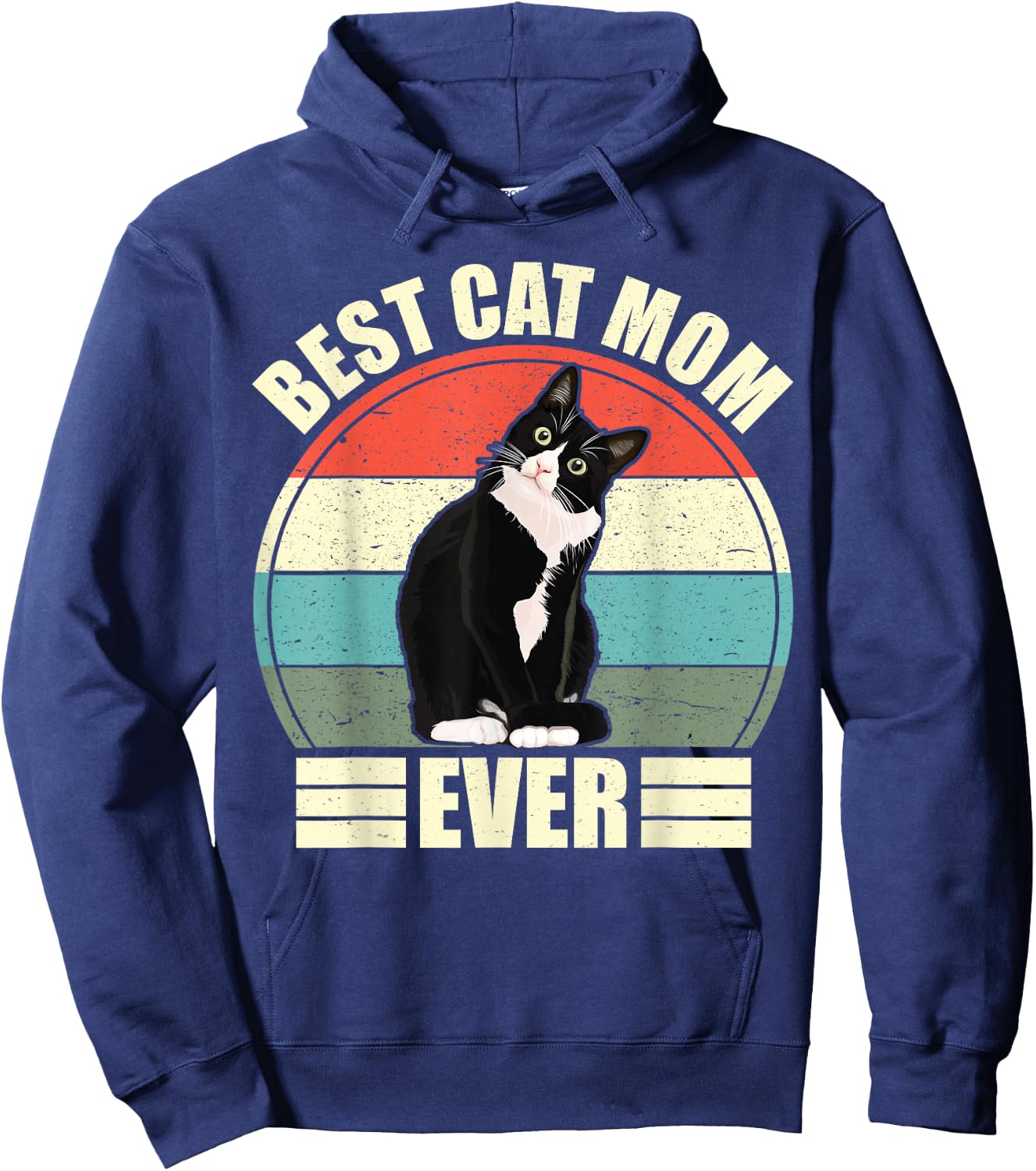 Best Cat Mom Ever Shirt, Funny Mother's Day Cat Shirt Hoodie - Hoodie | Navy