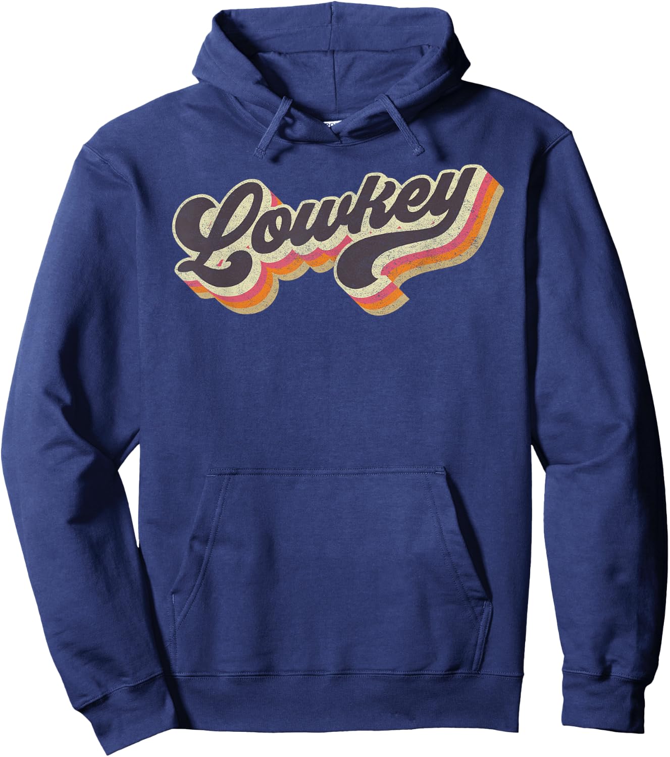 Lowkey - Internet Viral Meme Dank Slang Vintage Style Retro Hoodie - Hoodie | Navy