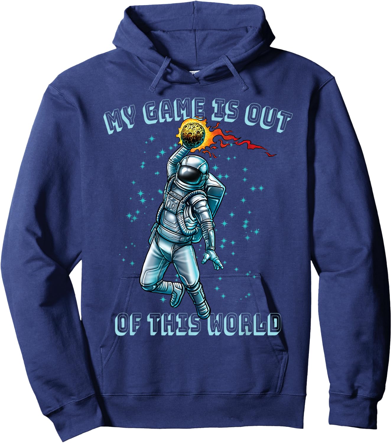 Astronaut Basketball Dunk Outer Space Game Out of This World Hoodie - Hoodie | Navy