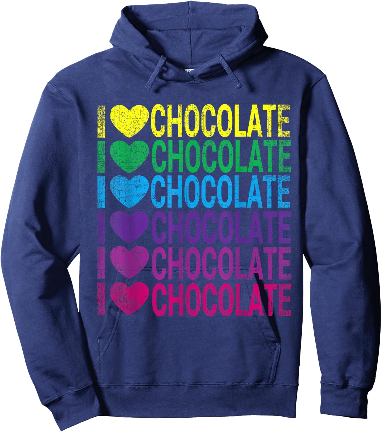 I Love Chocolate - I Heart Chocolate - Rainbow Hoodie - Hoodie | Navy