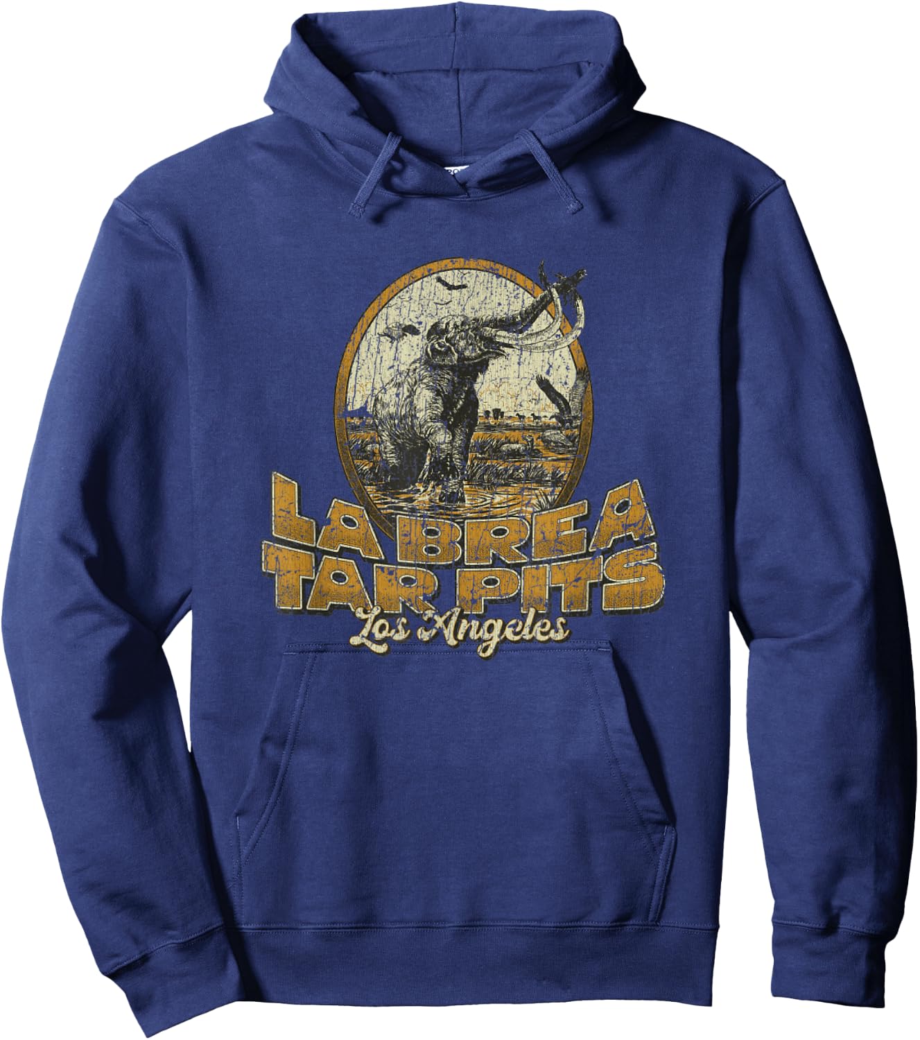 Funny Brea Tar Pits 70s Vintage Hoodie - Hoodie | Navy
