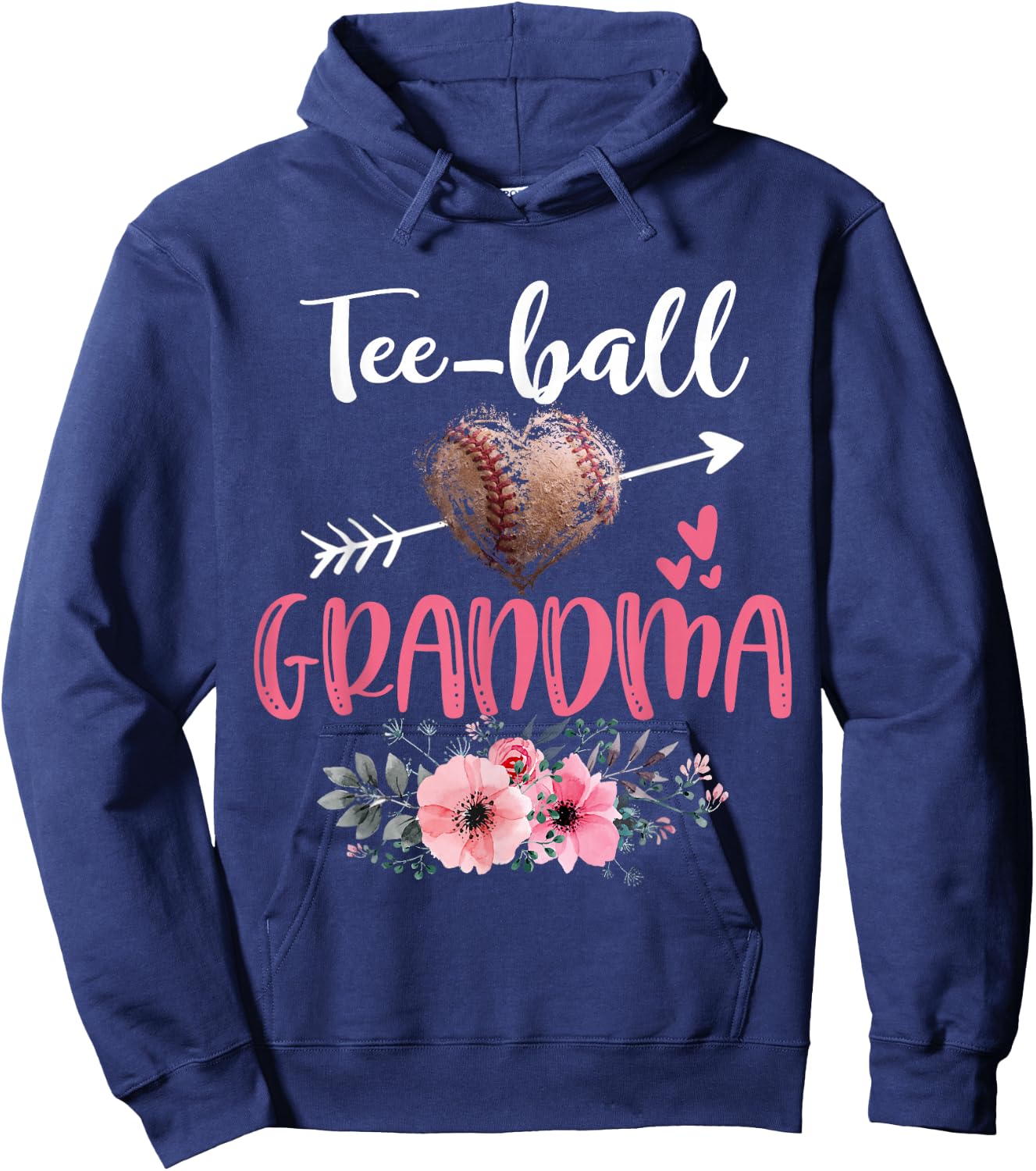 Ball Grandma Floral Funny Ball Heart Mother's Day Hoodie - Hoodie | Navy