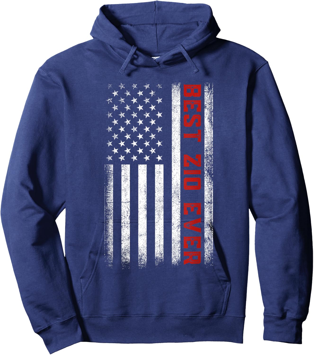Best Zio Ever American Flag Patriotic Zio Father's Day Hoodie - Hoodie | Navy