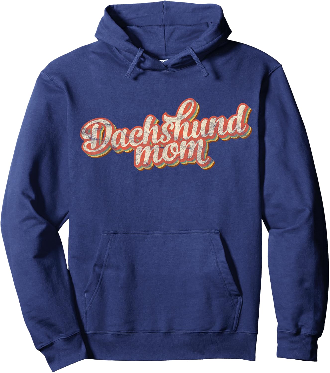 Vintage Dachshund Mom Gift Doxie Mother Dog Lover Pet Mama Women Kids Hoodie - Hoodie | Navy
