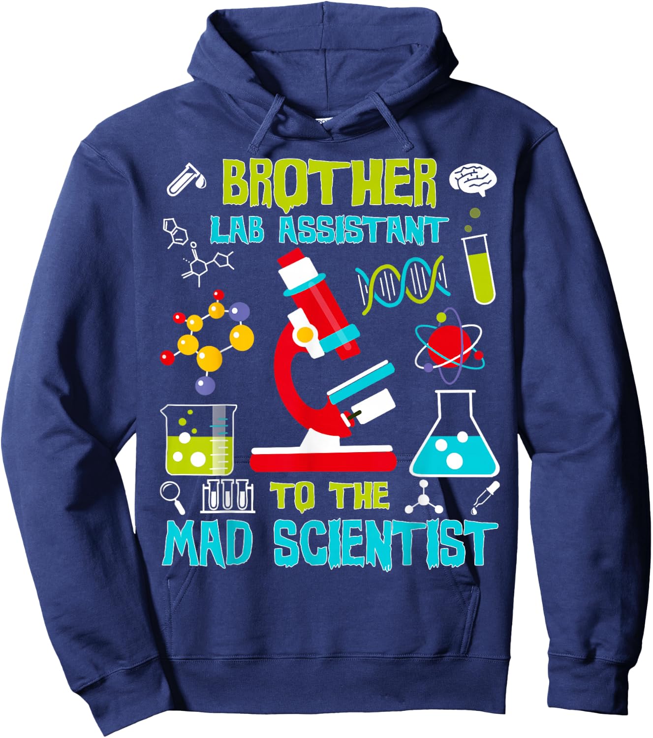 Brother Lab Assistant Mad Scientist Party Birthday Hoodie - Hoodie | Navy