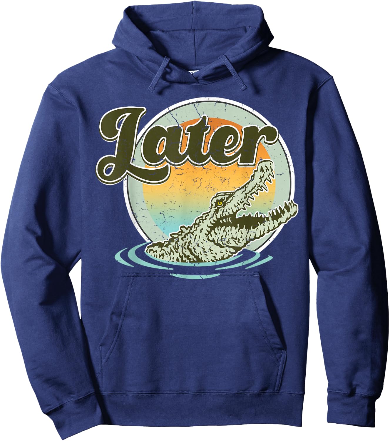 Vintage Retro Later Gator Cool 80's 90's Style Lover Gift Hoodie - Hoodie | Navy
