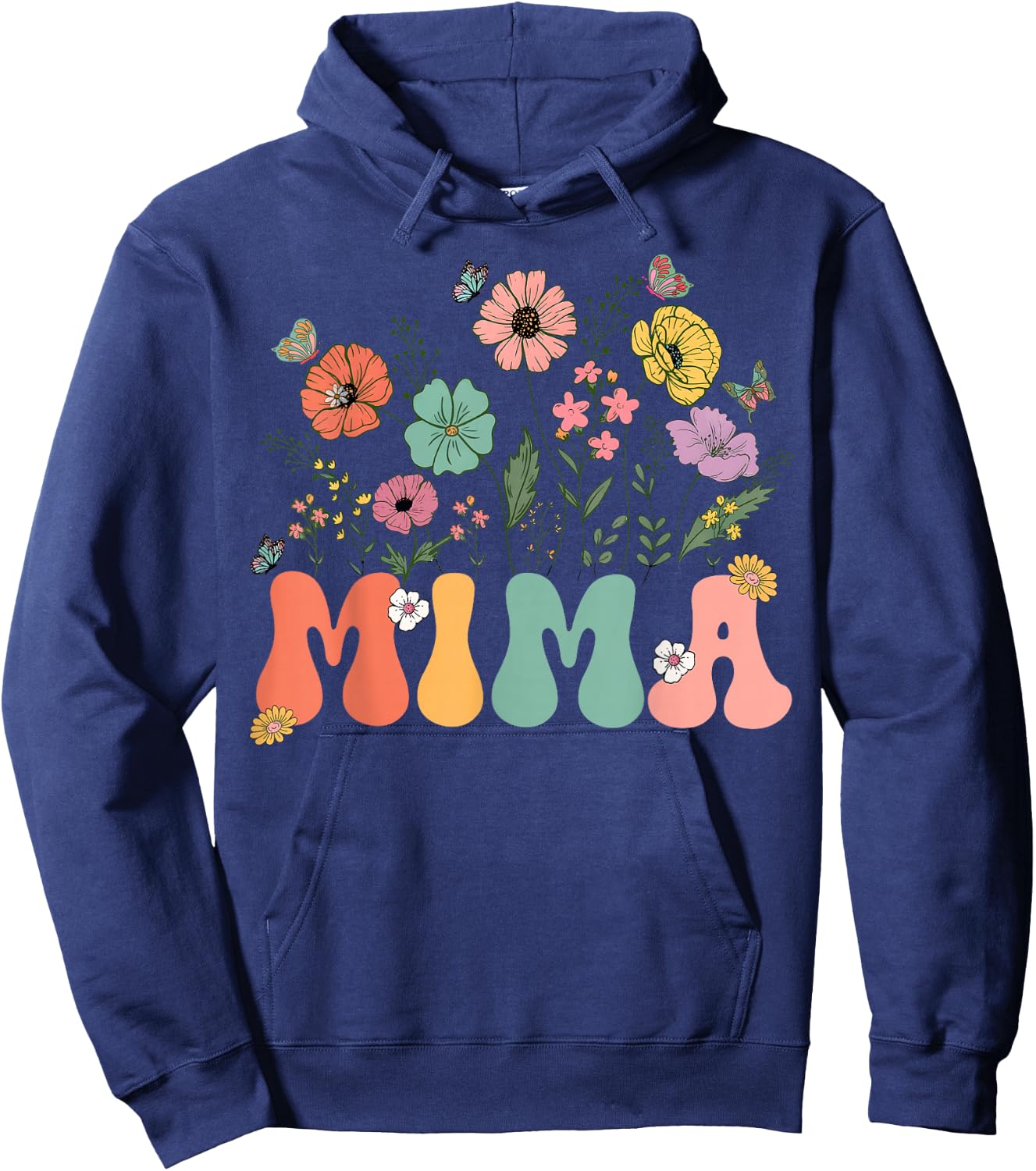 Mima Mothers Day For Grandma Wildflower Floral Women Hoodie - Hoodie | Navy