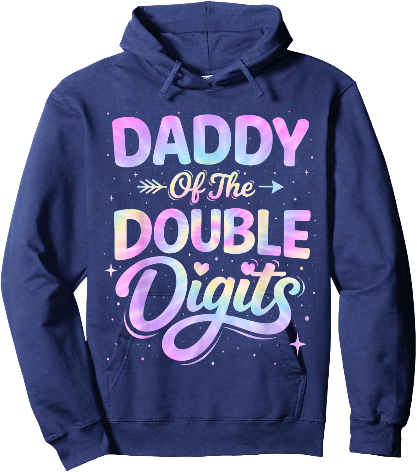 10th Birthday Girl Tie Dye Daddy of The Double Digits Hoodie - Hoodie | Navy