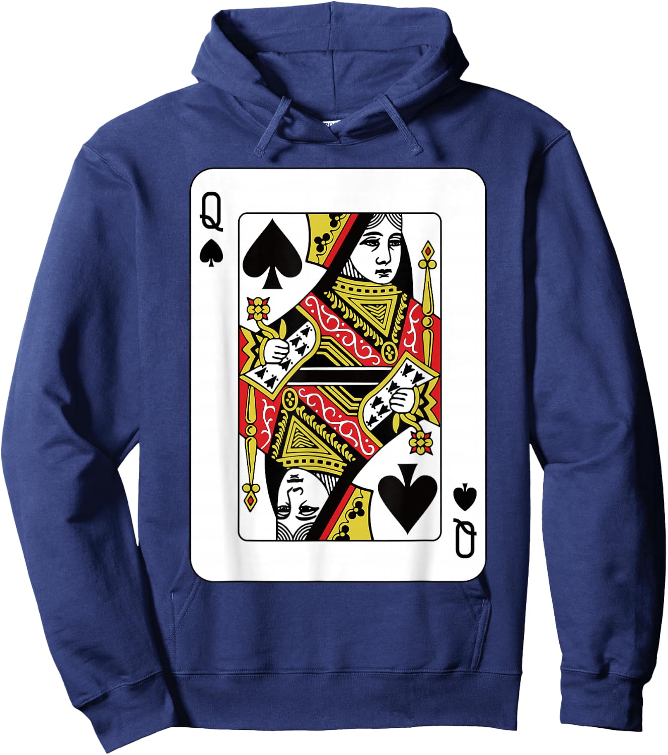 Queen Of Spades Playing Card Poker Hoodie - Hoodie | Navy