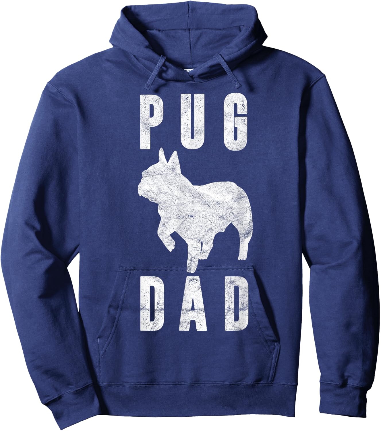 Vintage Pug Dad Gift Puggle Father Dog Papa Pet Lover Hoodie - Hoodie | Navy