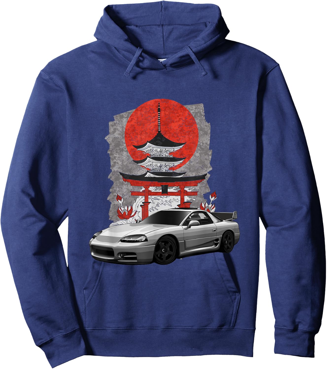 JDM 3000GT Auto Tuning Japan Shinto Shrine Drift Hoodie - Hoodie | Navy