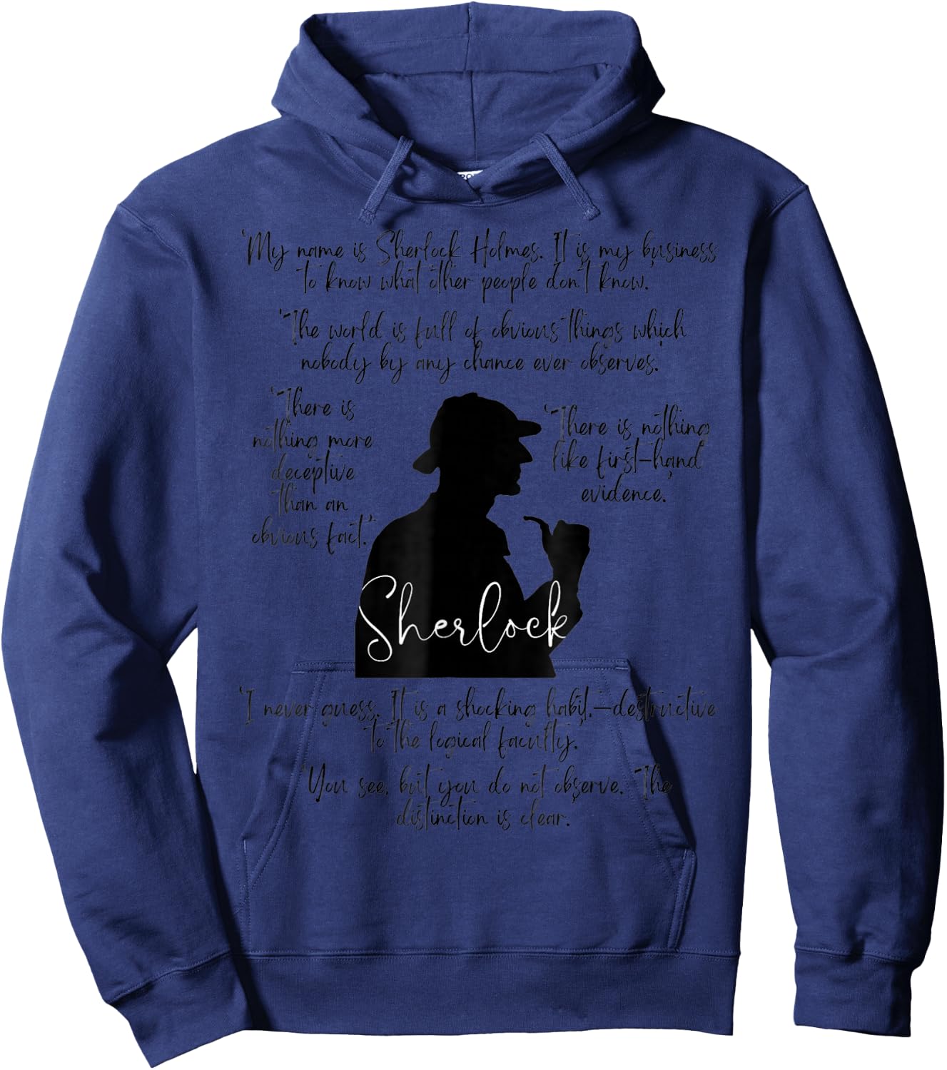 Sherlock Holmes & Quotes Hoodie - Hoodie | Navy