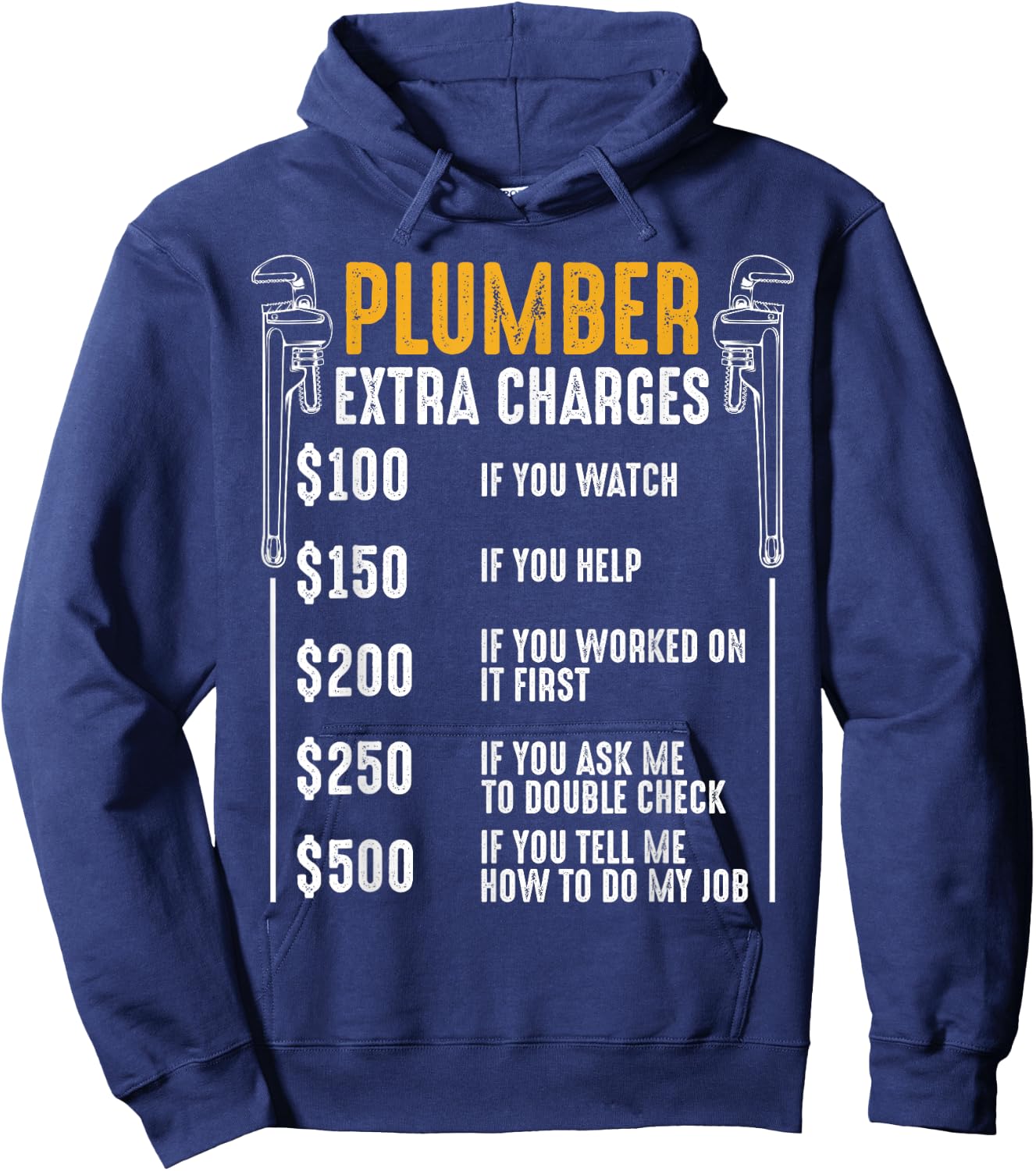 Plumber Extra Charges Plumbing Plumber Spengler Flaschner Hoodie - Hoodie | Navy
