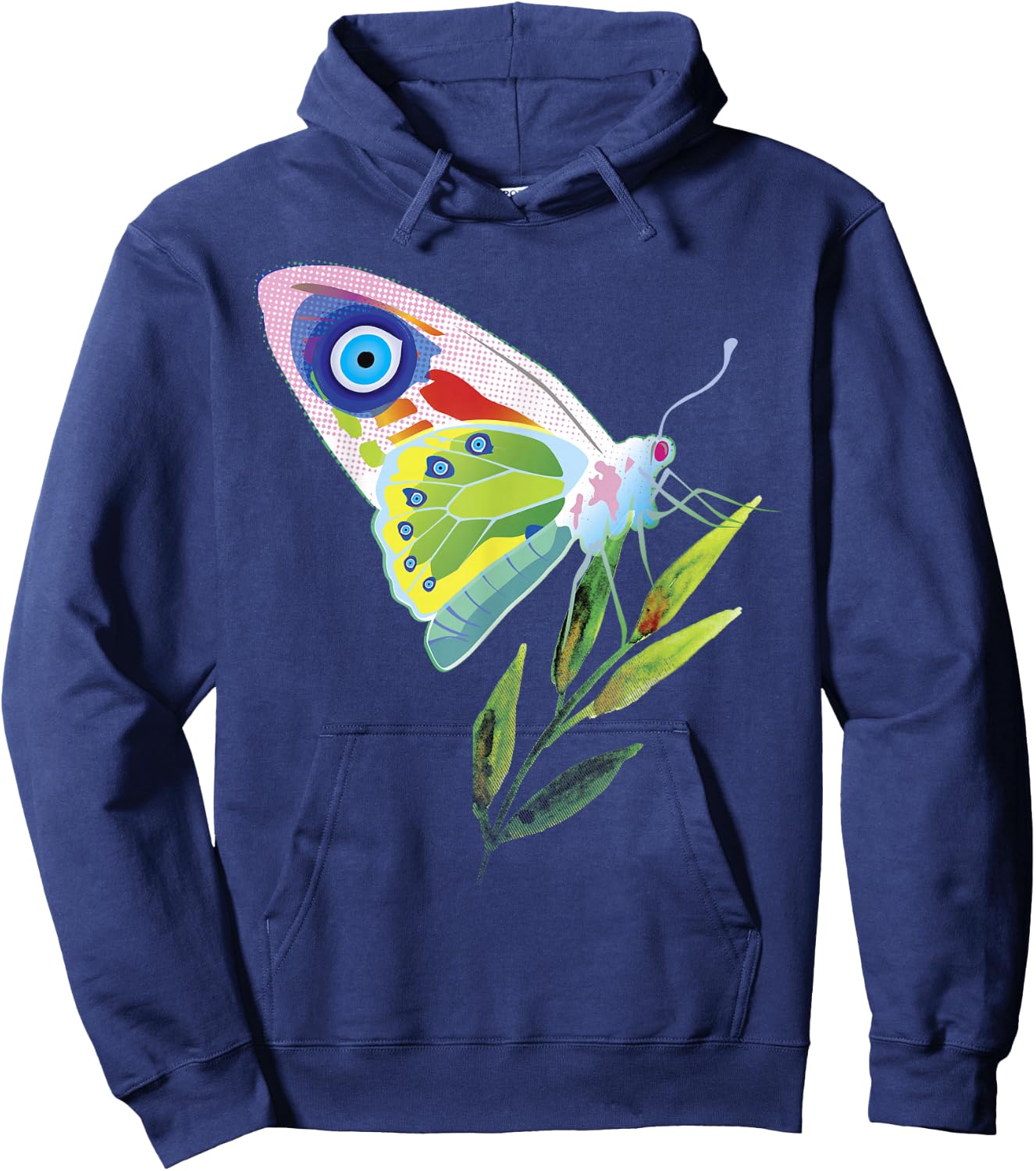 Evil Eye Shirt Protect Against Evil Greek Eye Butterfly Hoodie - Hoodie | Navy