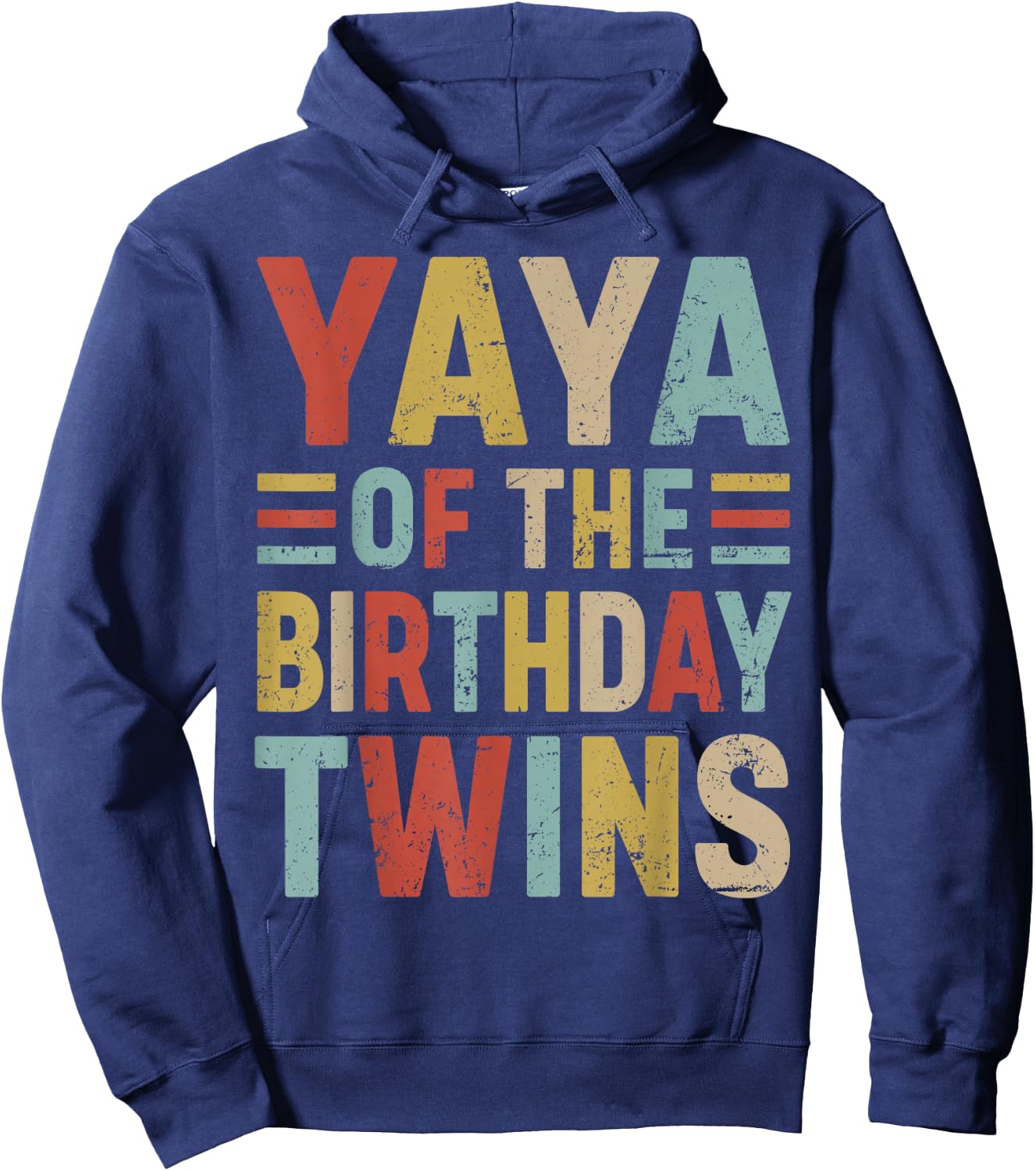 Yaya of The Birthday Twins Family Matching Bday Party Hoodie - Hoodie | Navy