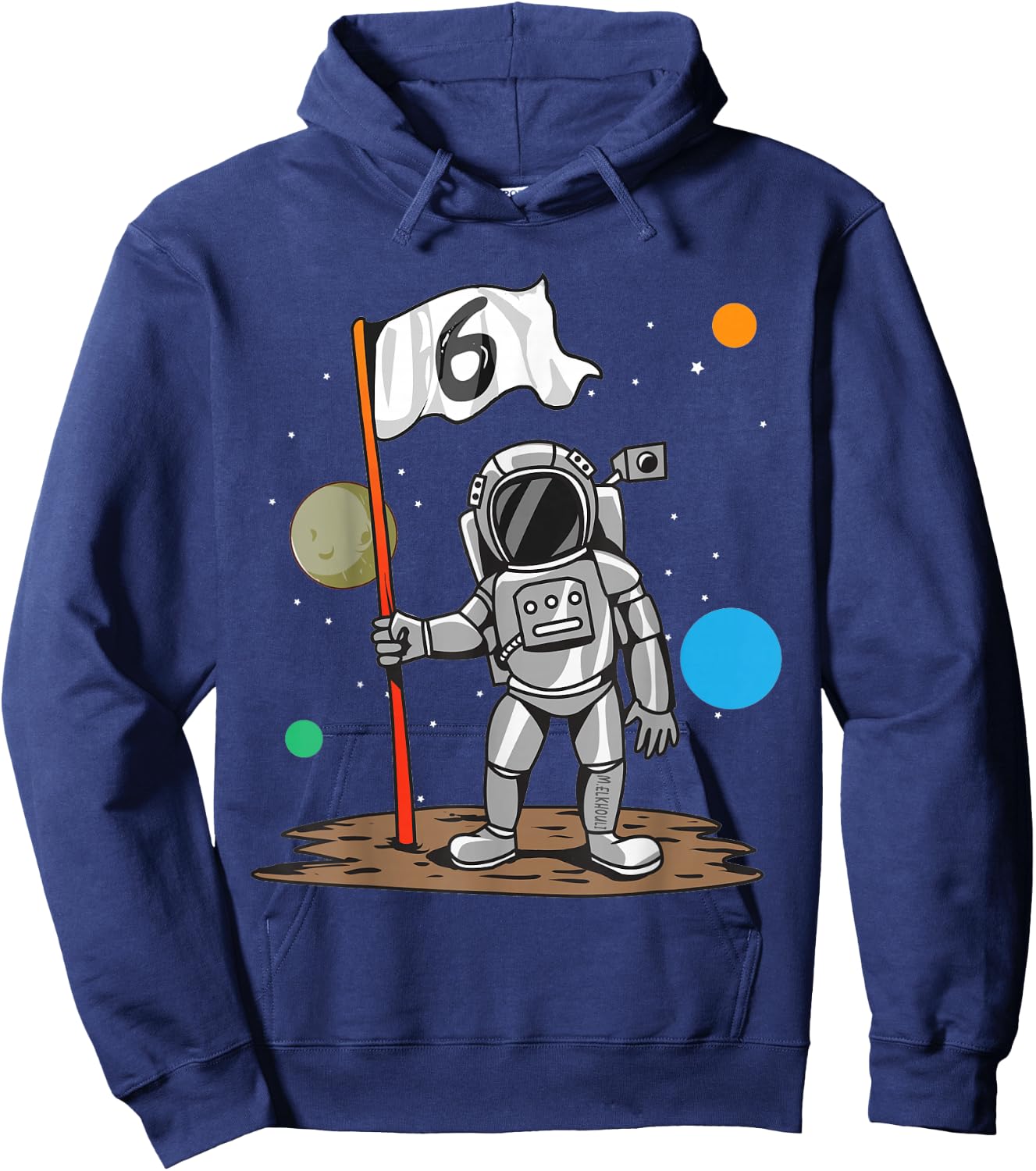 6th Birthday Party Outer Astrology | 6 Years Astronaut Space Hoodie - Hoodie | Navy