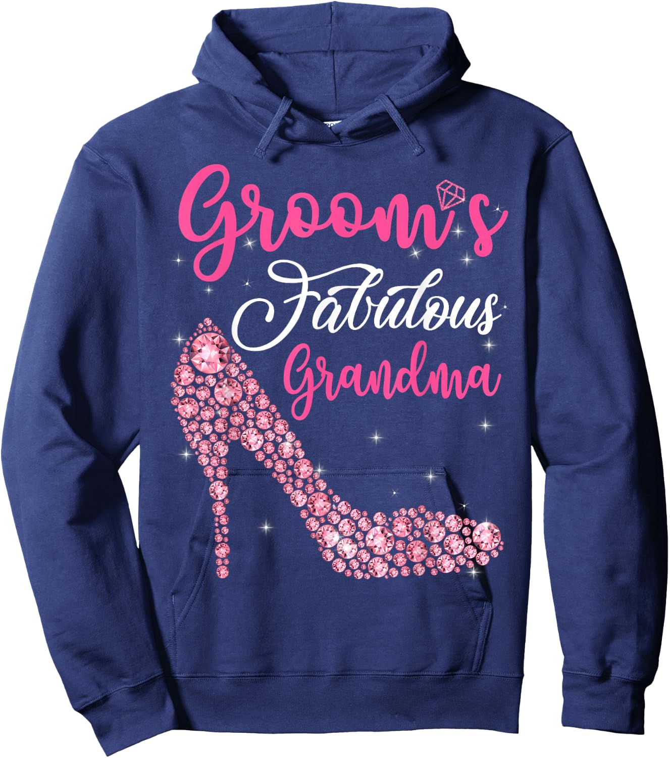 Light Gems Groom's Fabulous Grandma Happy Marry Day Vintage Hoodie - Hoodie | Navy