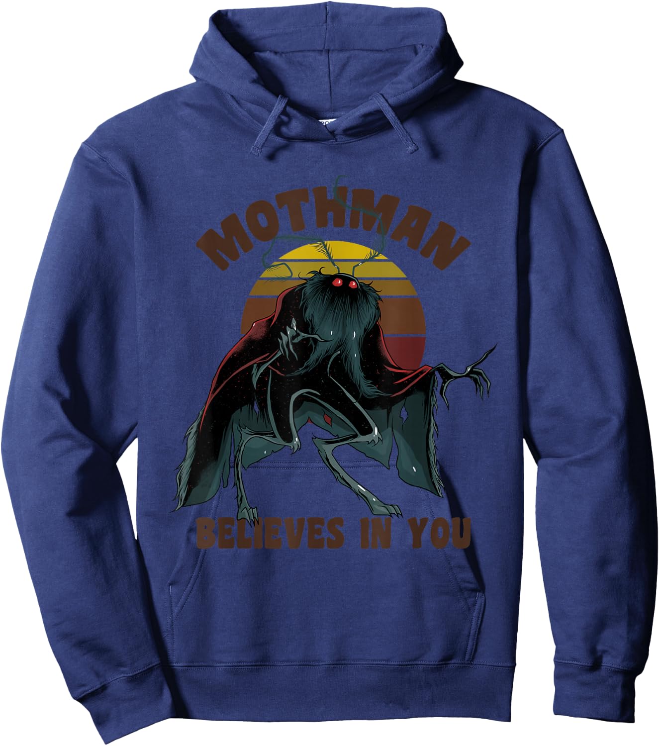 Cryptid Mothman Believe in Yourself Cryptozoology Hoodie - Hoodie | Navy