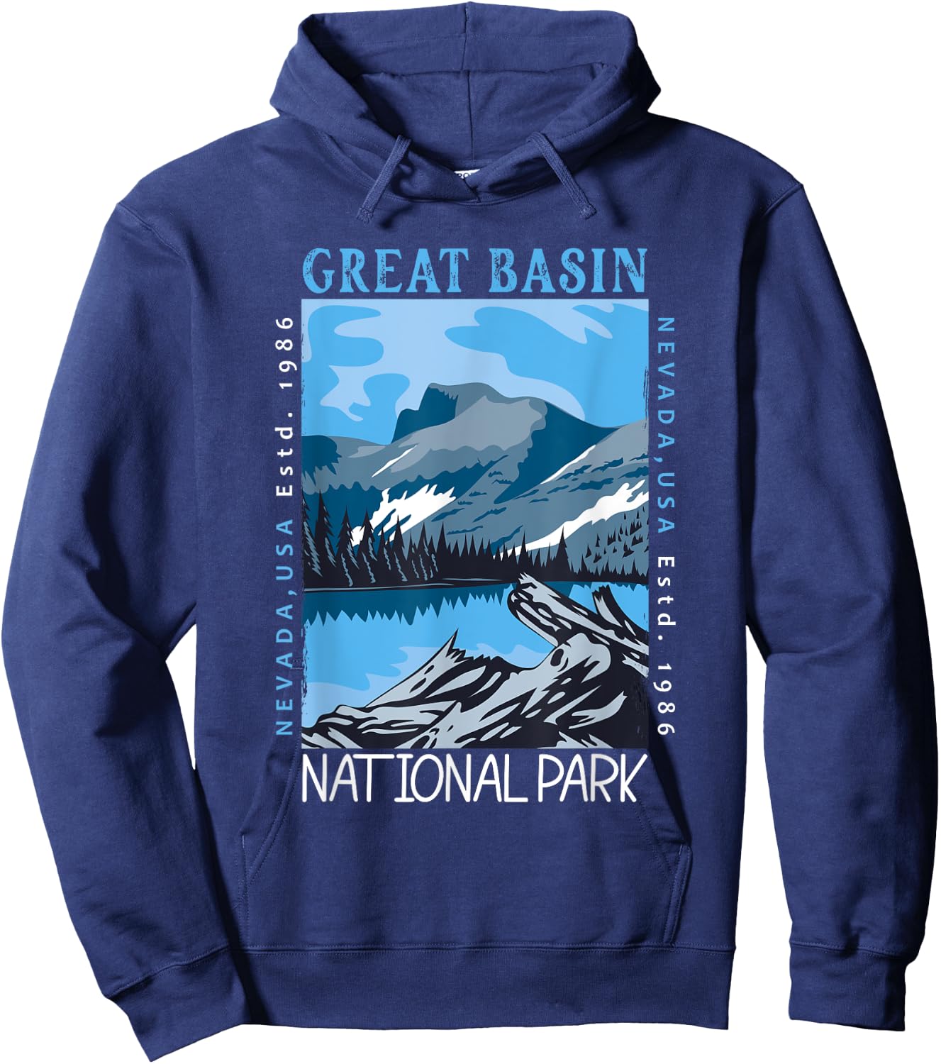 Great Basin National Park Nevada Distressed Vintage Hoodie - Hoodie | Navy