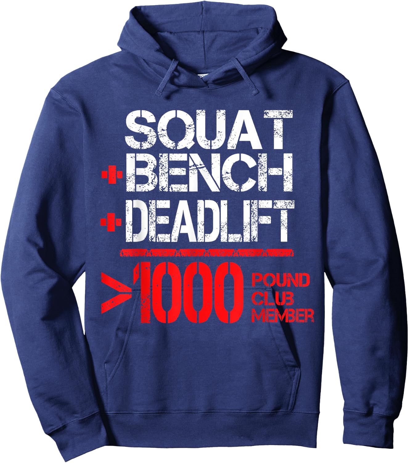 1000 Pound Club Member Powerlifting Hoodie - Hoodie | Navy