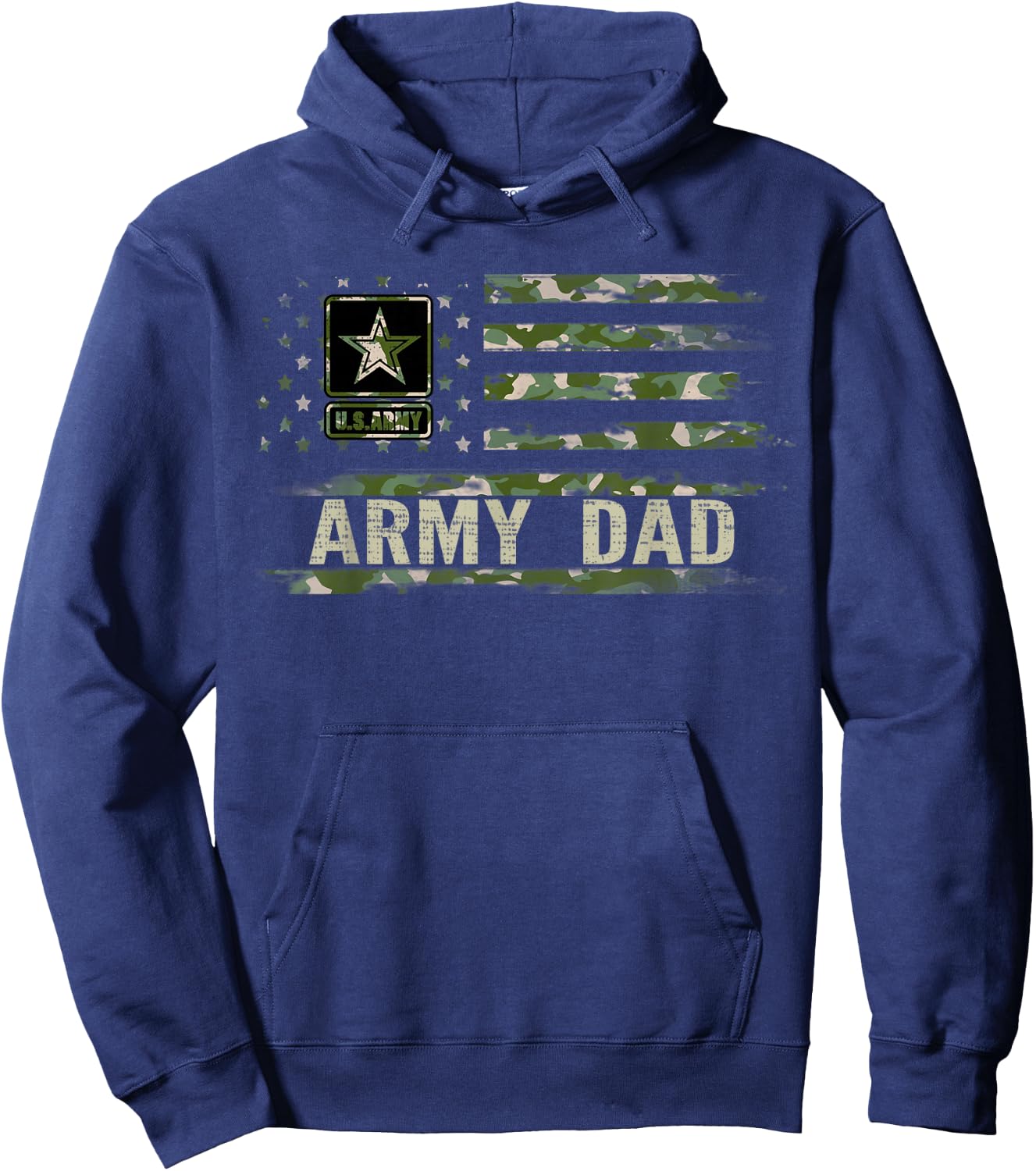Vintage Army Dad With Camo American Flag For Veteran Gift Hoodie - Hoodie | Navy