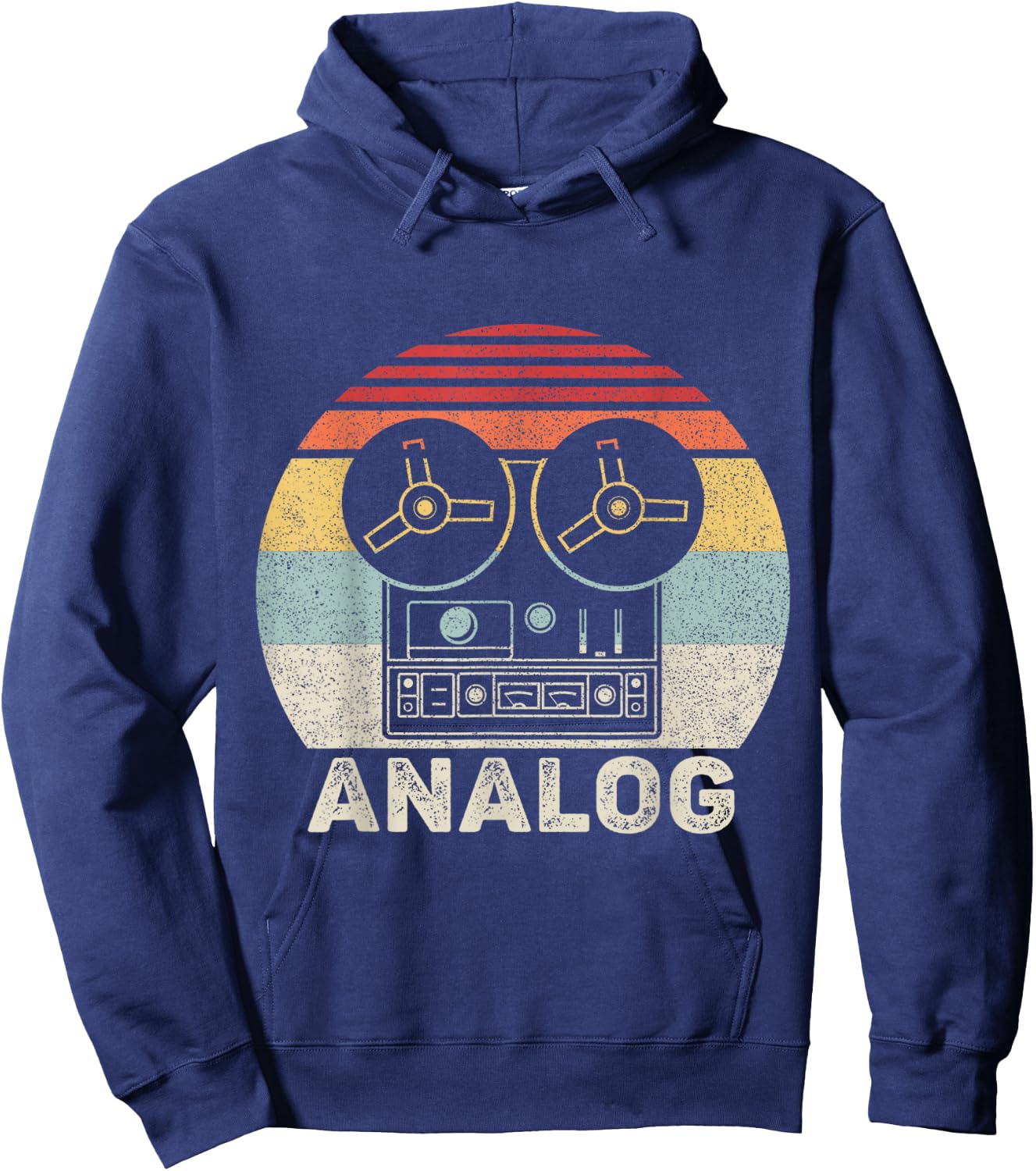 Vintage Retro Reel To Reel Analog Audio Sound Engineer Hoodie - Hoodie | Navy