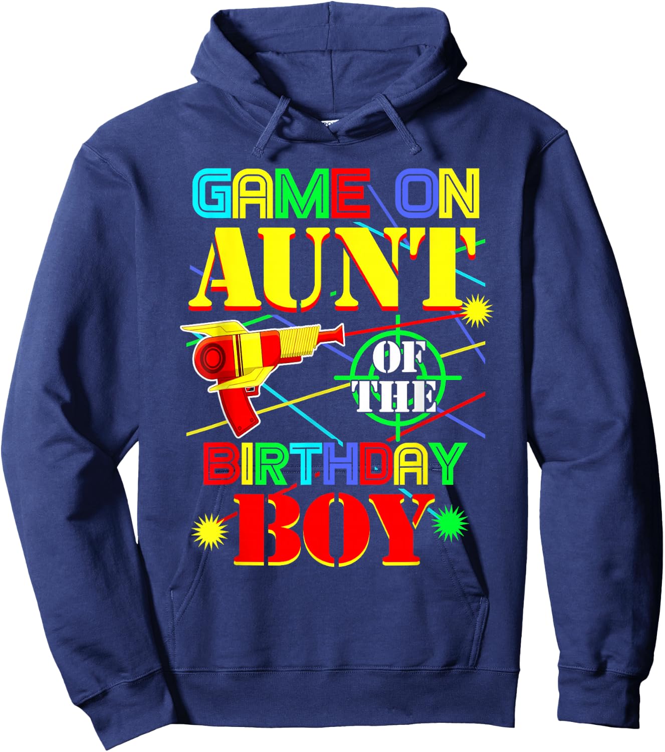 Game On Aunt Of The Birthday Boy Shirt Funny Mommy Mama Hoodie - Hoodie | Navy