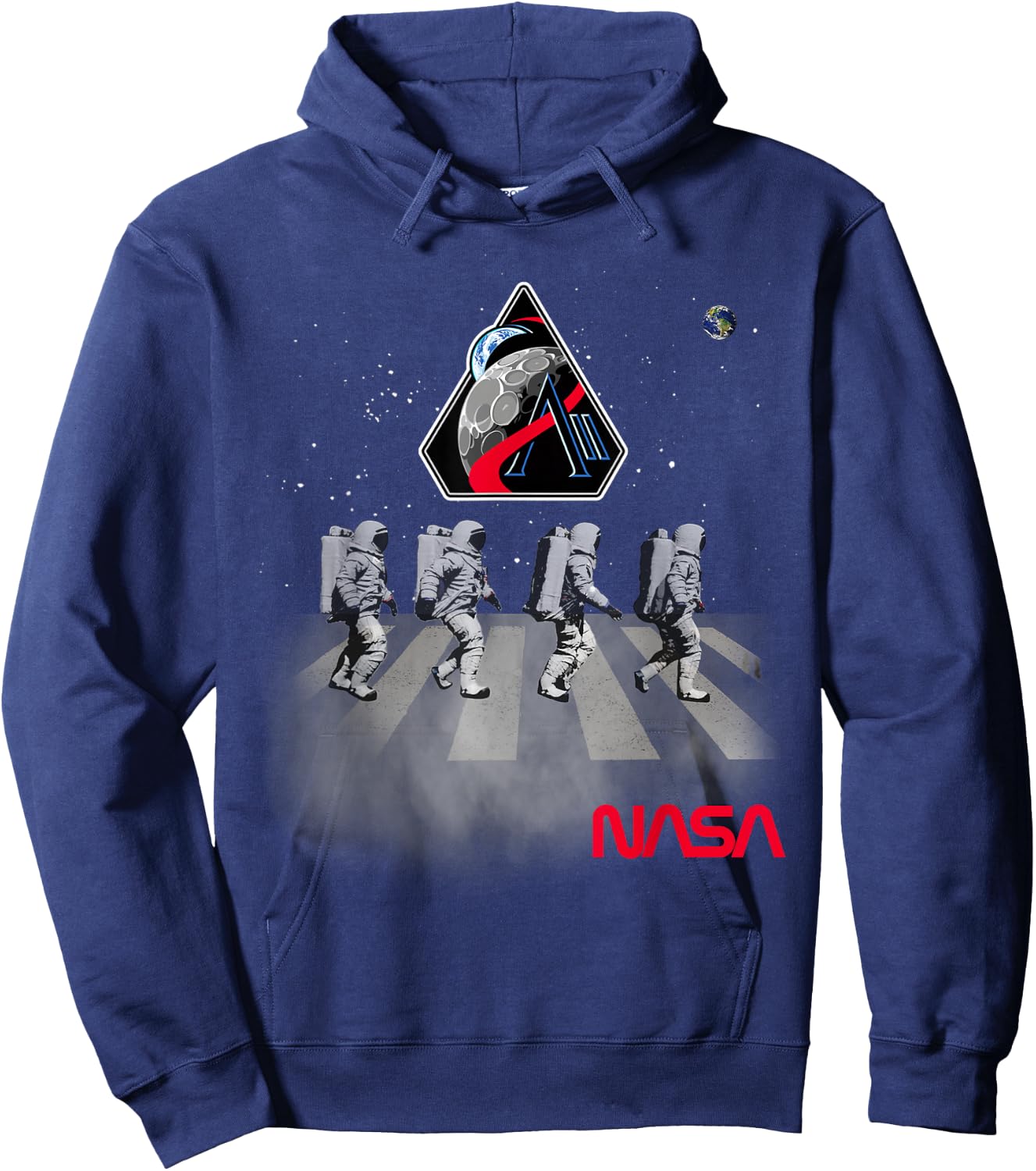 NASA Artemis II Mission Astronauts Walking in Space Hoodie - Hoodie | Navy