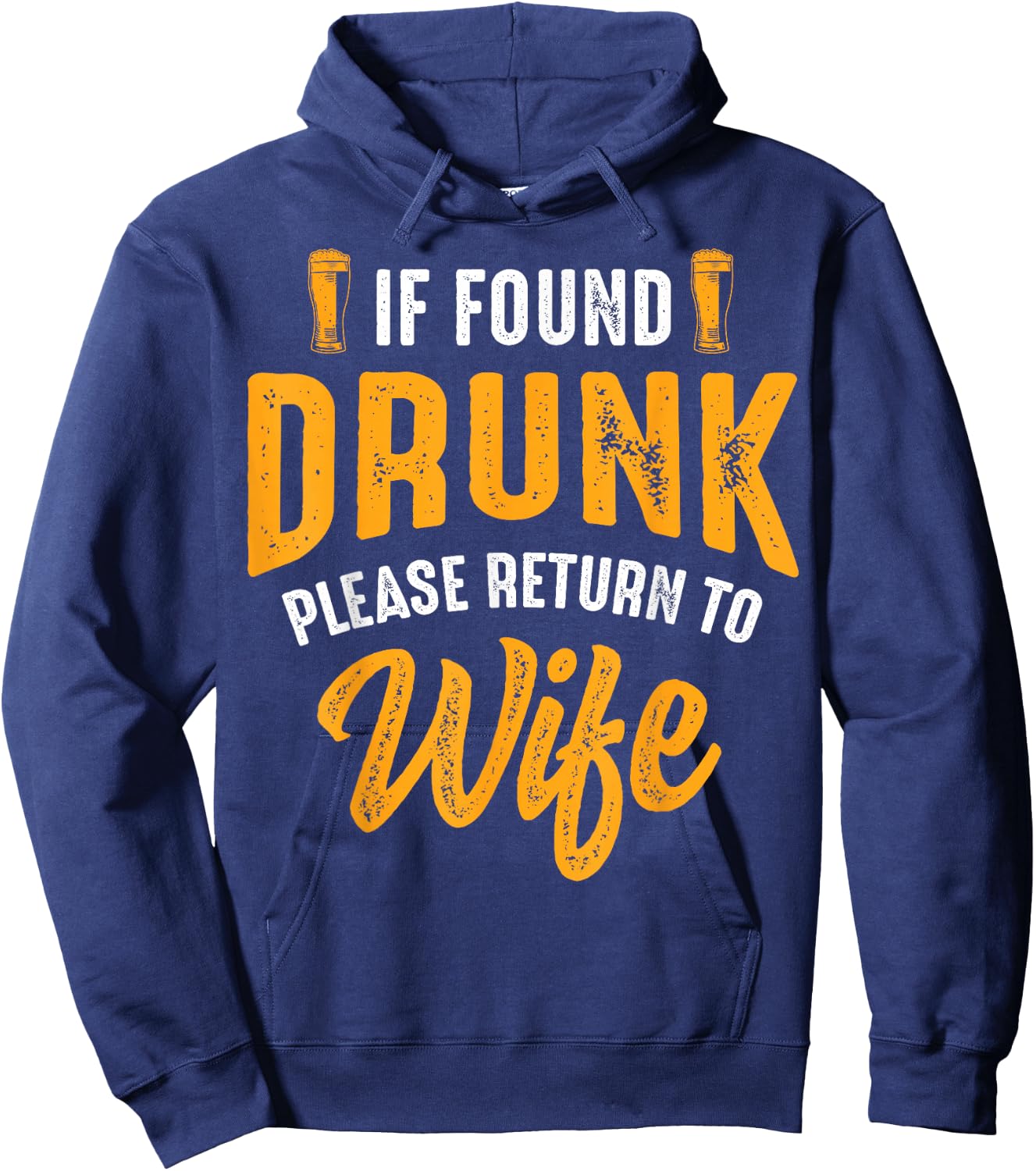 If found drunk please give off to the woman couple Hoodie - Hoodie | Navy