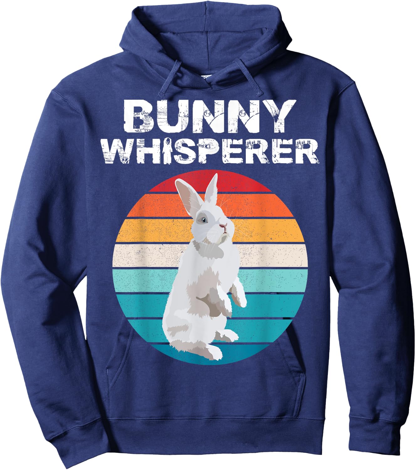 Bunny Whisperer Retro Funny Rabbit Lover Girls Women Kids Hoodie - Hoodie | Navy