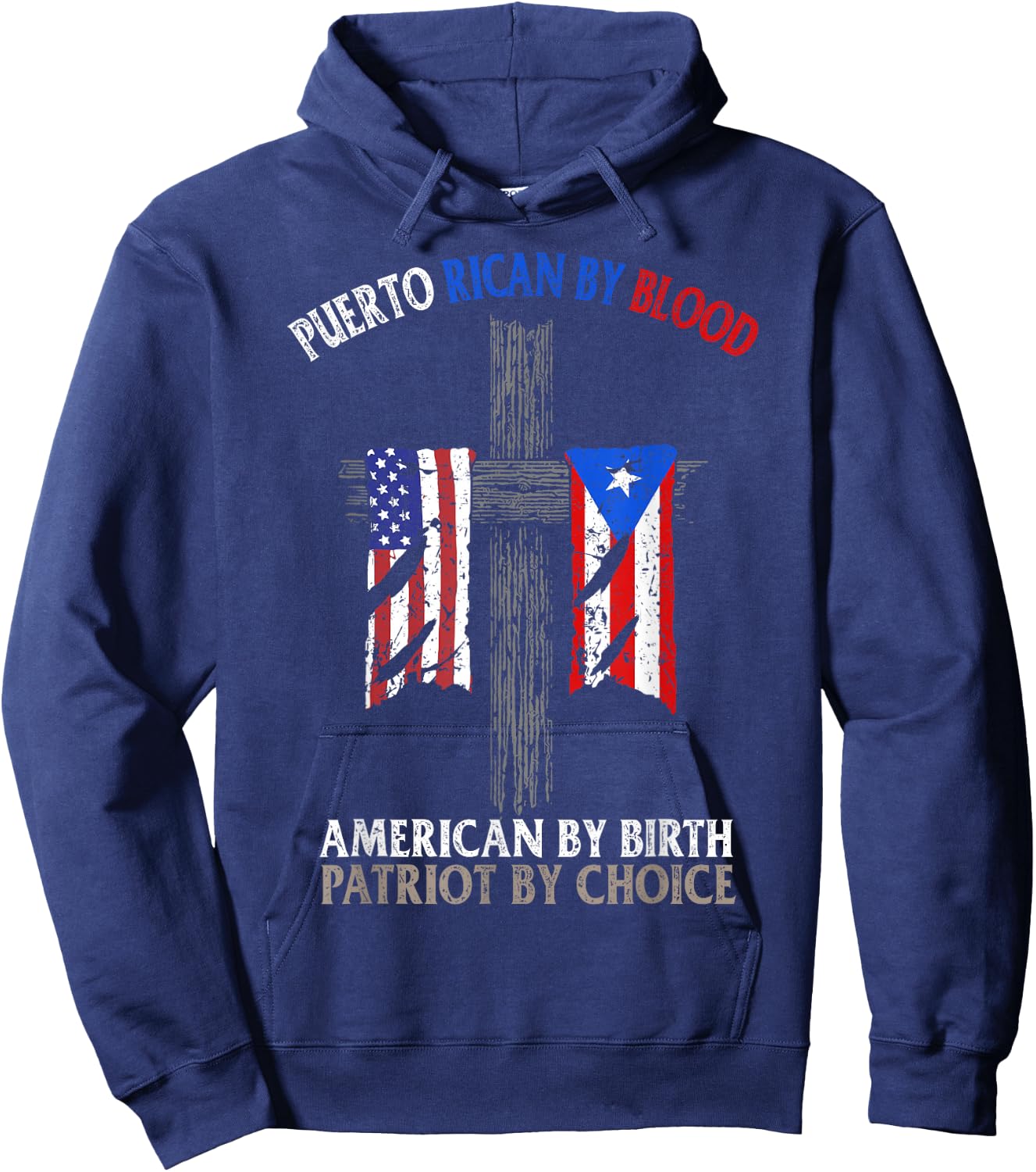 Puerto Rican By Blood American By Birth Patriot By Choice Hoodie - Hoodie | Navy
