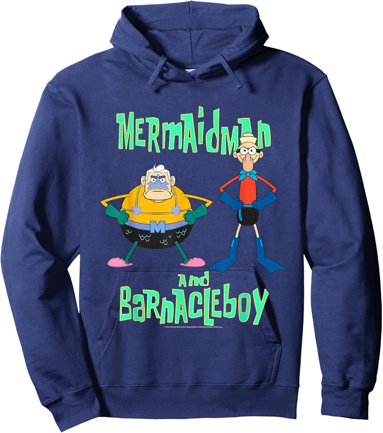 Spongebob Squarepants Mermaidman and Barnacleboy Hoodie - Hoodie | Navy