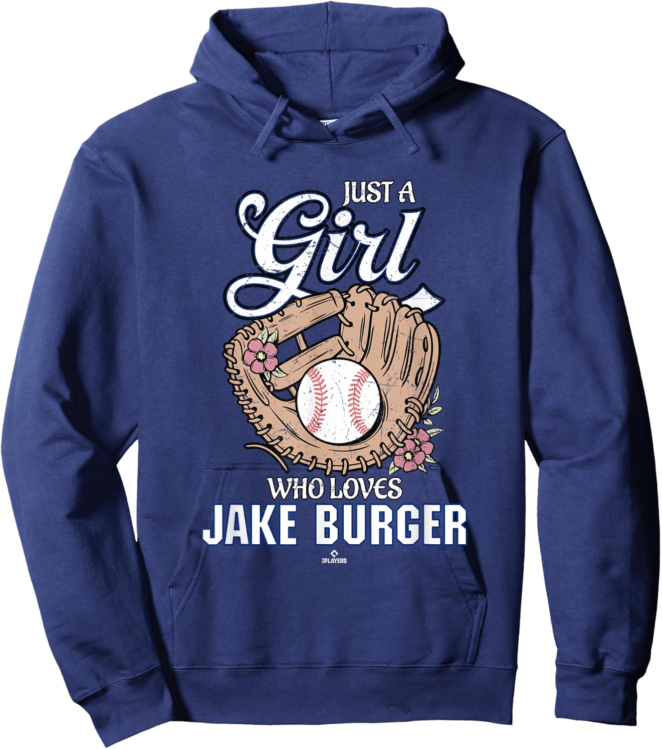 Just a Girl Who Loves Jake Burger Texas Baseball MLBPA Hoodie - Hoodie | Navy